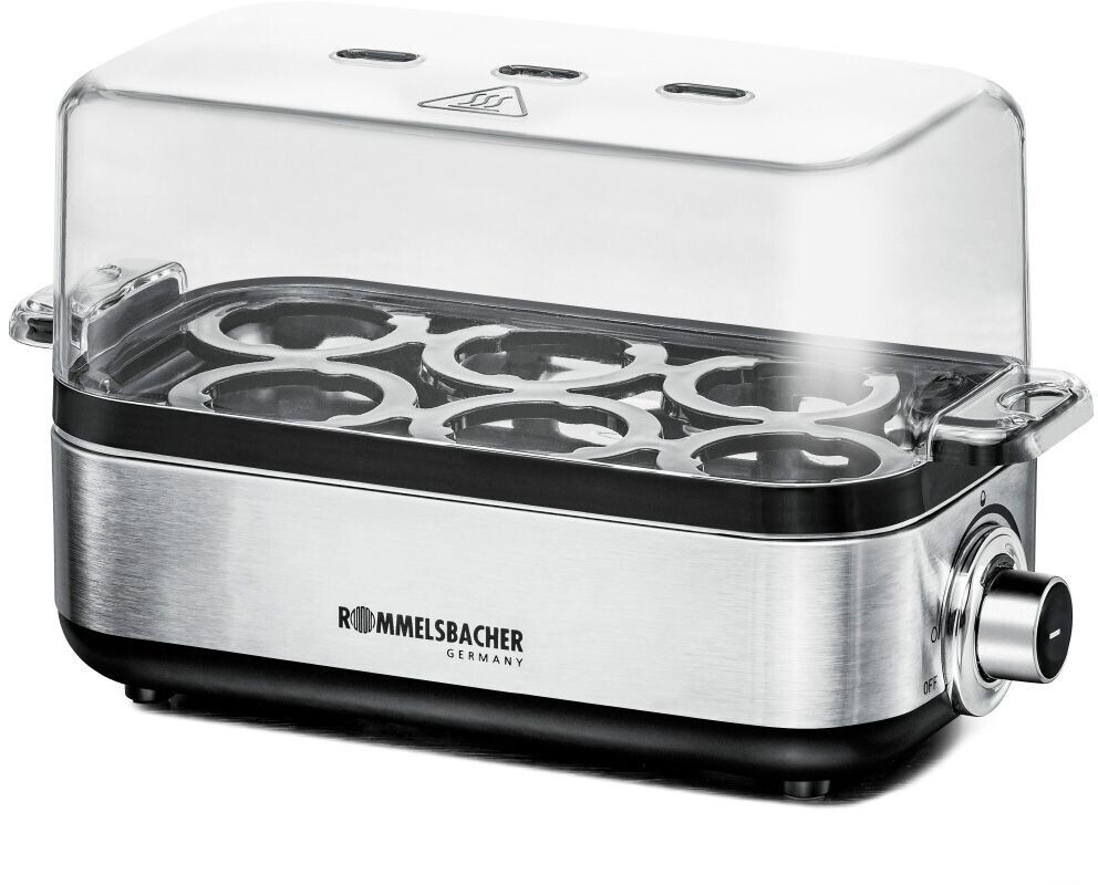 تخم‌ مرغ‌ پز روملزباخر  آلمان مدل Rommelsbacher ER 600 - بدنه ی استیل با پخت ۱ تا ۶ عدد تخم‌مرغ